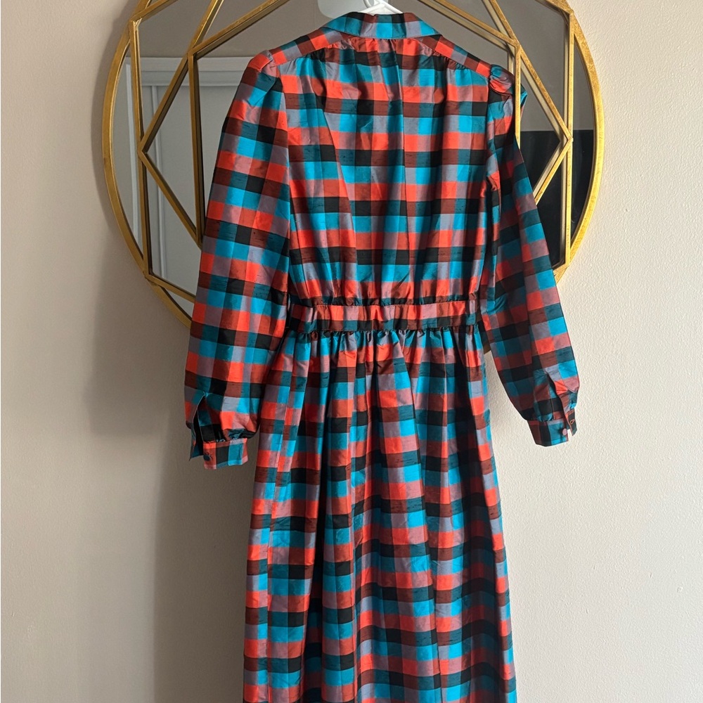Vintage Adele Simpson Silk Button Down Midi Dress… - image 2